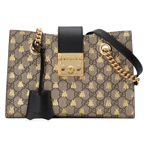 gucci padlock small gg bees shoulder bag|genuine gucci padlock bag.